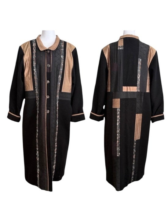 Jackets & Blazers - 80’s Bonnie Durant Vintage Wool Trench Coat Silk Taffeta M Medium